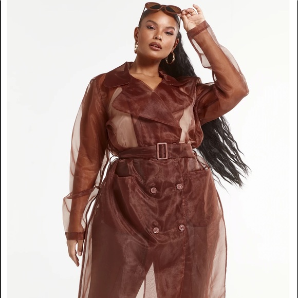 Fashion to Figure Jackets & Blazers - Fashion to figure organza Trench coat size 0